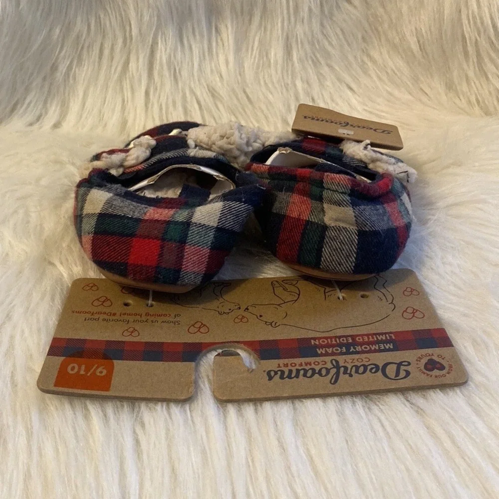 Dearfoams Slippers Toddler Size 9/10 Plaid 